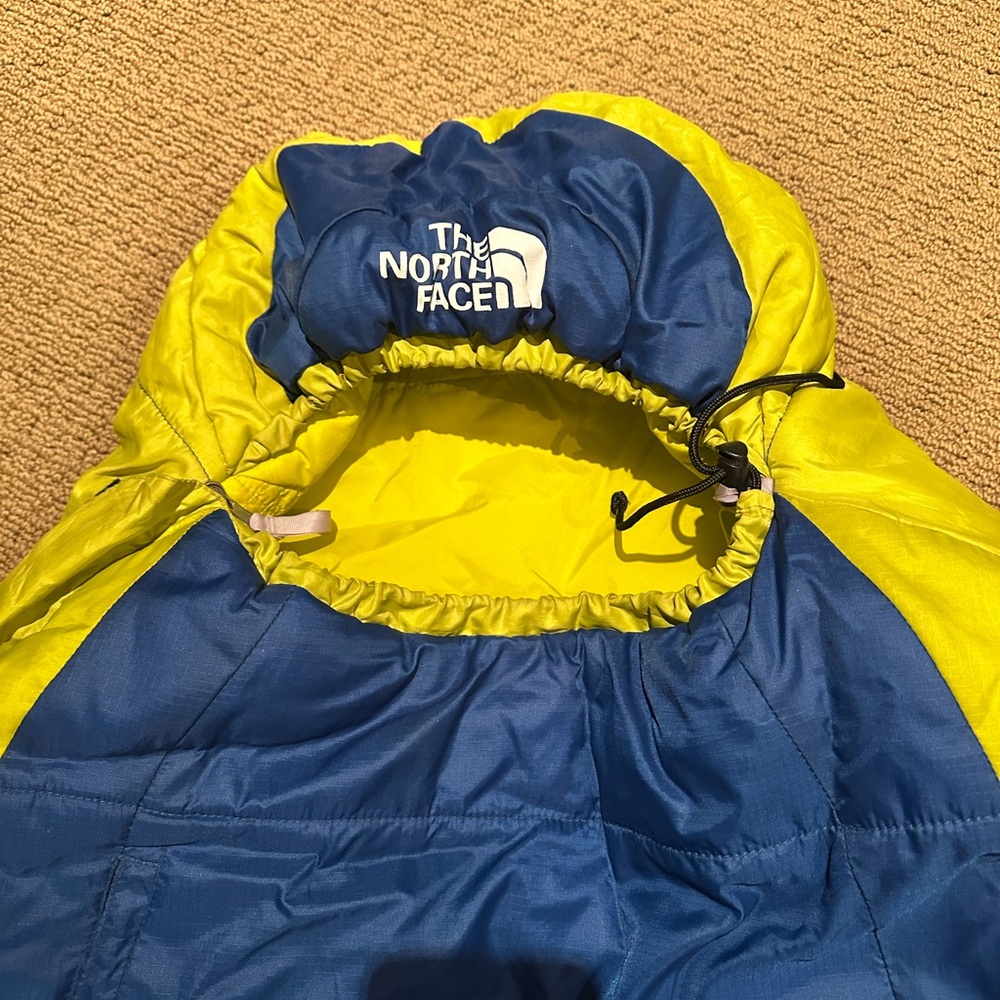 The North Face Dual-Tone Blue and Yellow Sleeping Bag